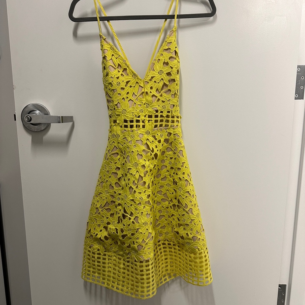 Lovers and Friends Yellow lace dress